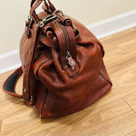 Vintage Cognac Large Wilson's Leather Pelle Studio DuffleOvernight Bag - Picture 6 of 11